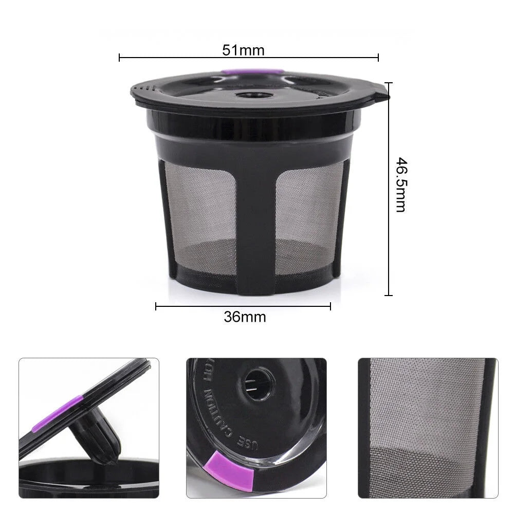3 Pcs Coffee Pods Refillable Reusable Single Cup Keurig K-Cup Solo Filter Coffee Stainless Mesh