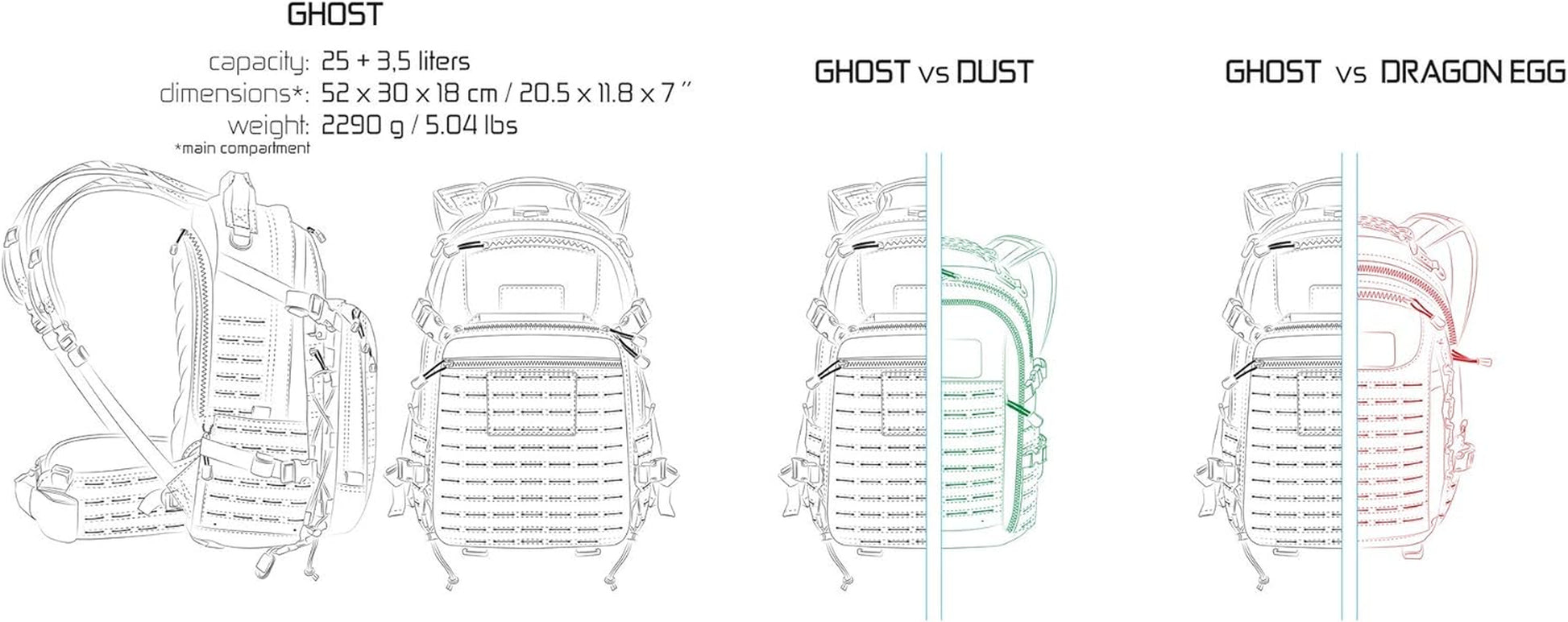 Ghost Tactical Backpack 31 Liter Capacity