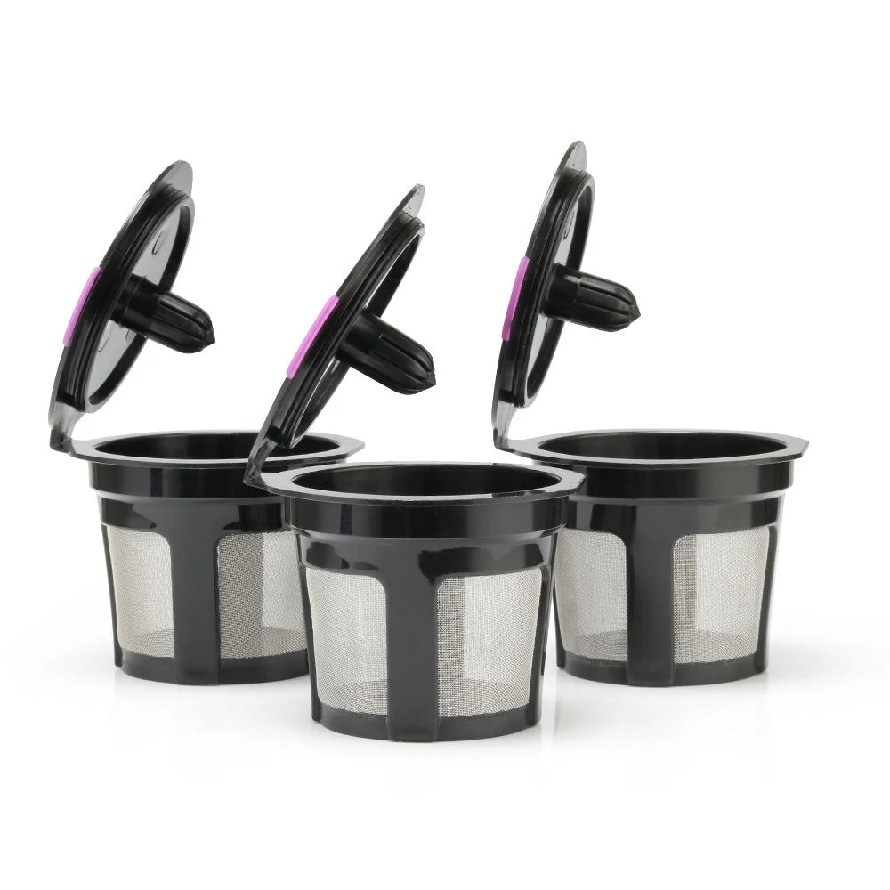 3 Pcs Coffee Pods Refillable Reusable Single Cup Keurig K-Cup Solo Filter Coffee Stainless Mesh