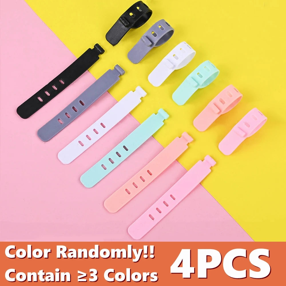 4/12/20PCS Cable Organizer Ties Clip Charger Cord Management Silicone Wire Manager Mouse Earphone Holder Data Line Winder Straps