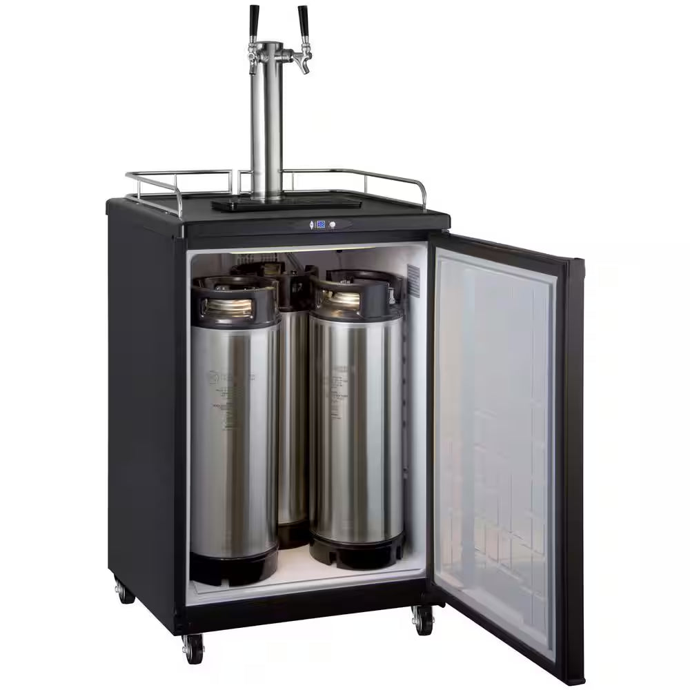Commercial Grade Digital Double Tap Home Brew Beer Keg Dispenser with Dispense Kit
