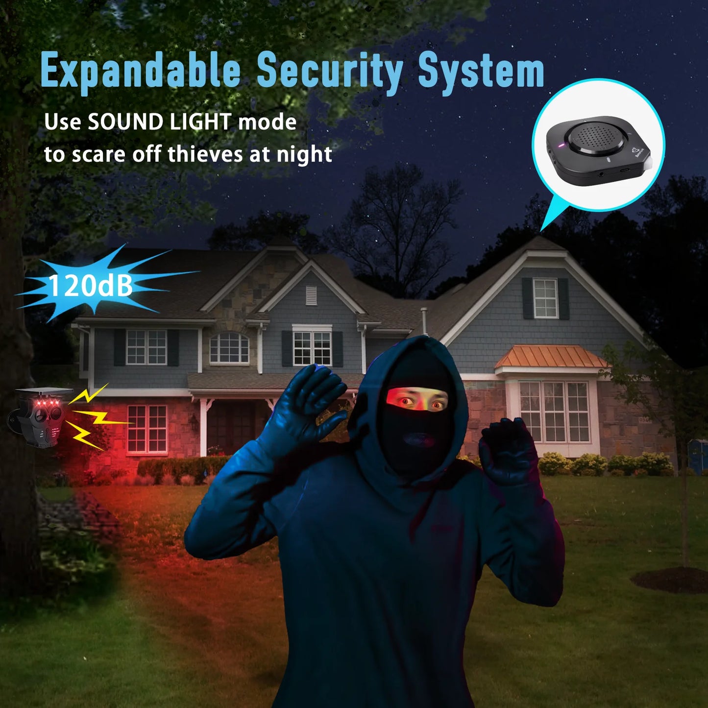 1/2 Mile Long Range Solar Wireless Driveway Alarm System IP65 Weatherproof Outdoor Motion Detectors&Sensor 120Db Siren Sound Light Security Alert System Monitor&Protect Outdoor/Indoor Property