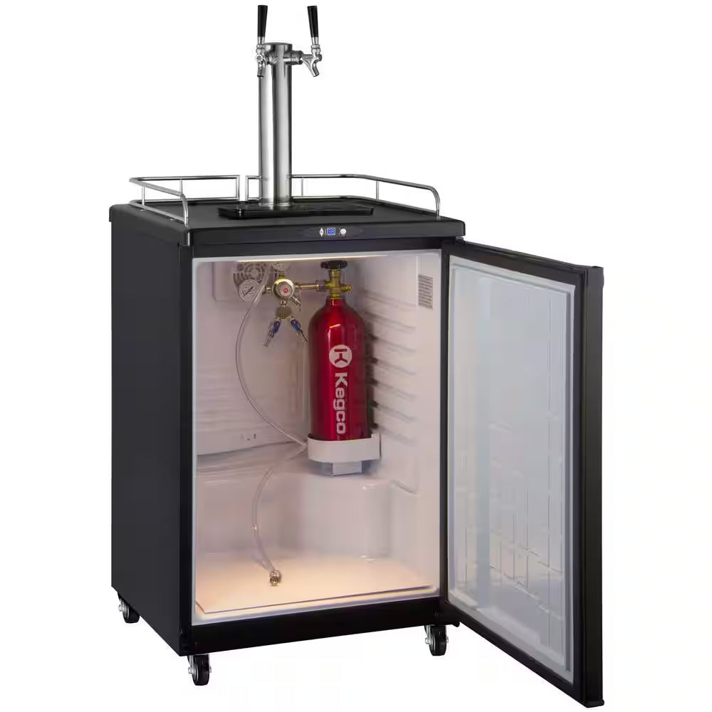 Commercial Grade Digital Double Tap Home Brew Beer Keg Dispenser with Dispense Kit