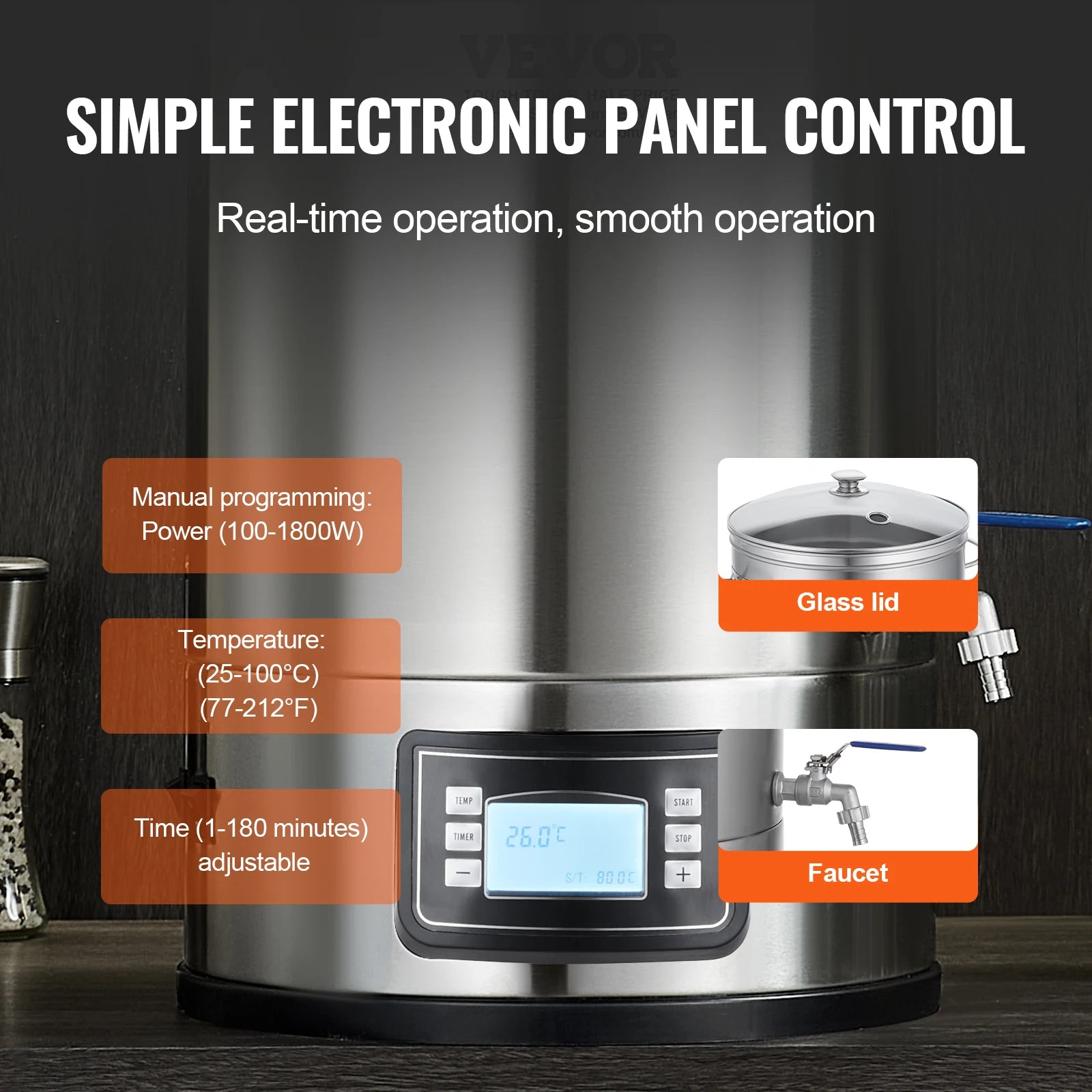 Electric Brewing System 8 GALLON Brewing Stock Pot All-In-One Home Beer Brewer 304 Stainless Steel Brewing Supplies
