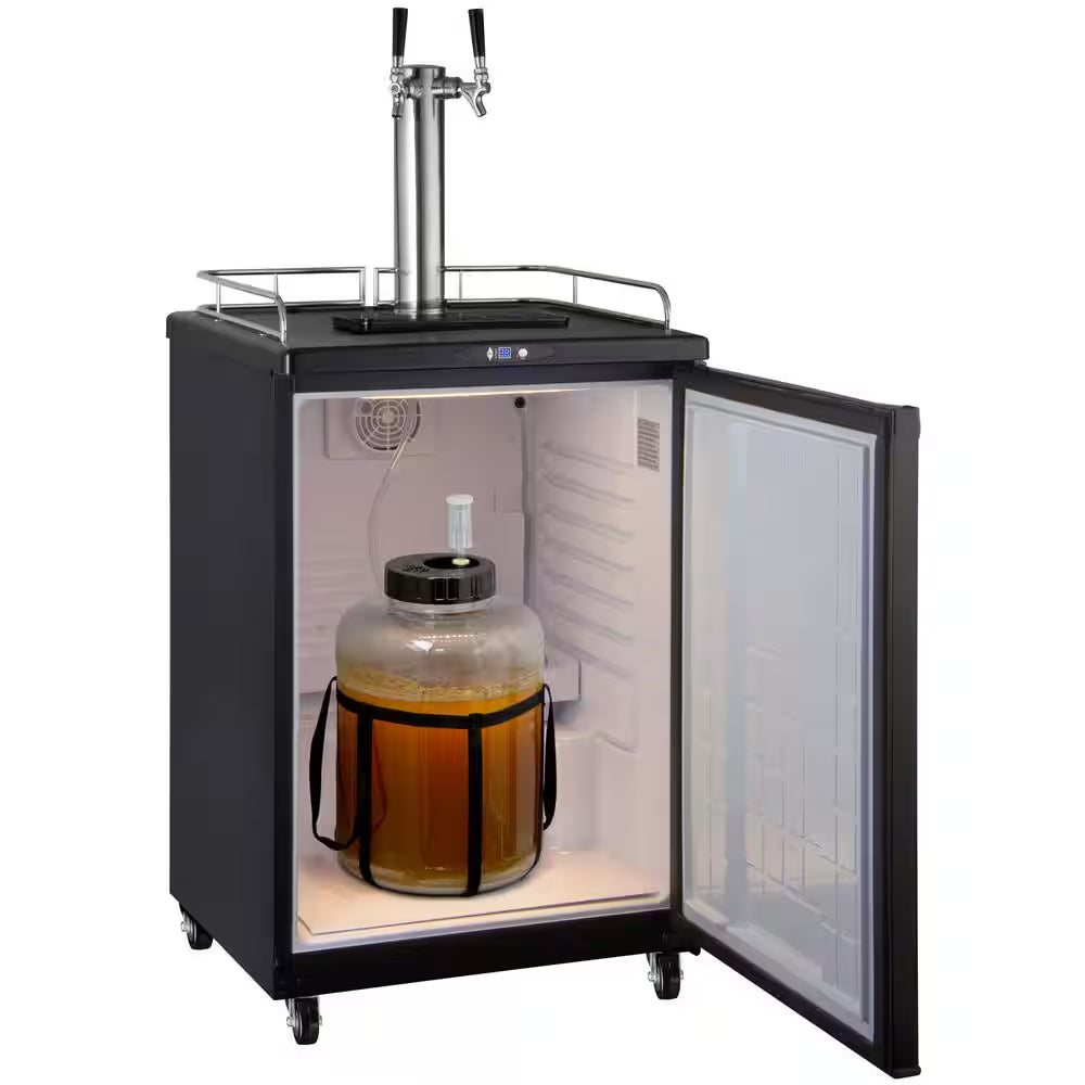 Commercial Grade Digital Double Tap Home Brew Beer Keg Dispenser with Dispense Kit