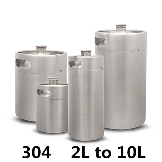 304 Stainless Steel Mini Keg Beer Growler Portable Beer Bottle Home Beer Making Wine Bar Accessories Tool Brewing Cornelius