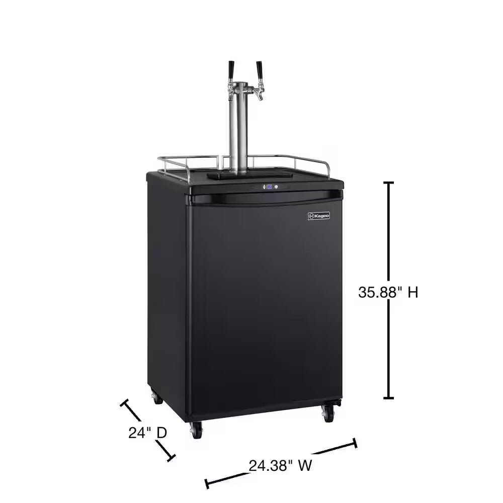 Commercial Grade Digital Double Tap Home Brew Beer Keg Dispenser with Dispense Kit