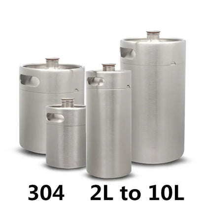 304 Stainless Steel Mini Keg Beer Growler Portable Beer Bottle Home Beer Making Wine Bar Accessories Tool Brewing Cornelius